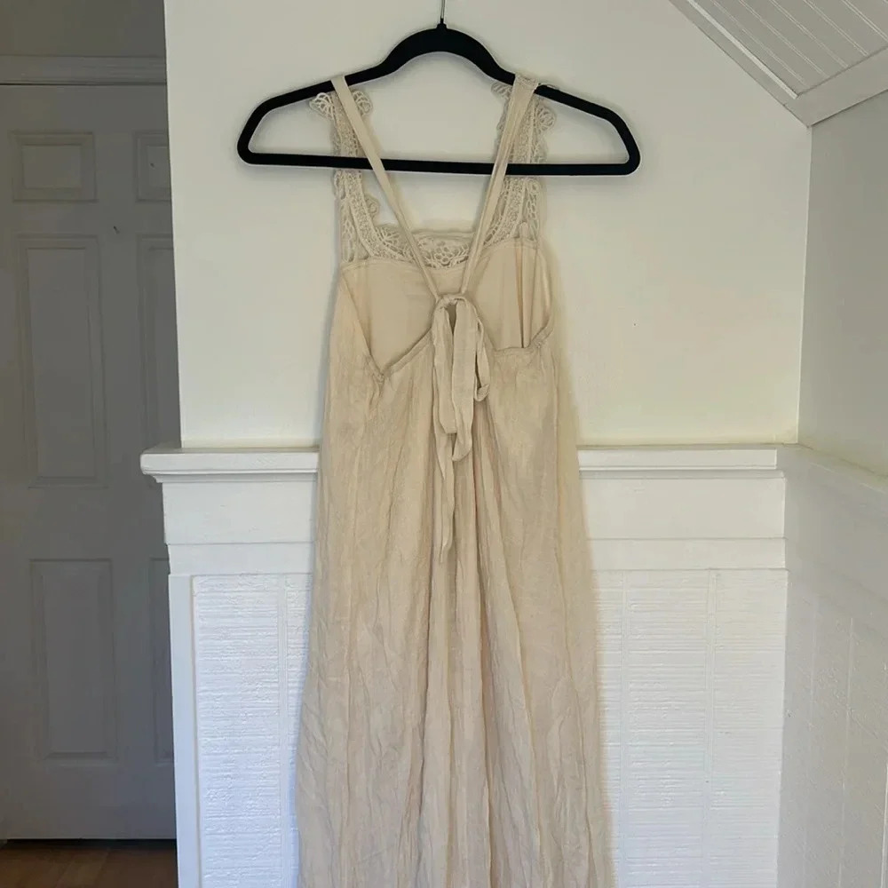 Pink Blush NWT Cream Boho Maternity Elopement/ Casual Wedding Maxi Dress , Small - Picture 5 of 11